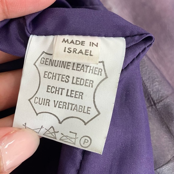 VTG Lillie Rubin Purple Leather Jacket Skirt Suit 6 - Picture 10 of 11